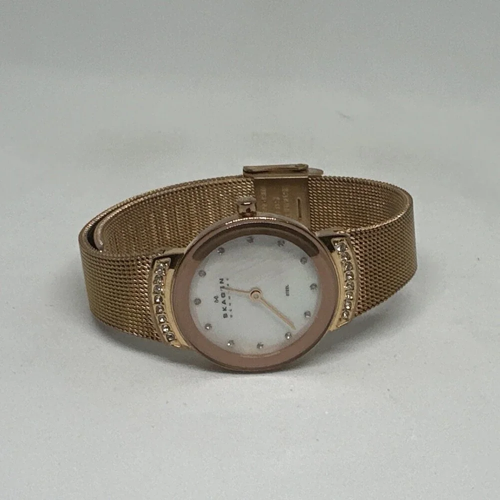 Skagen 812SRR Women's Gold Stainless Steel Mesh Analog Dial Quartz Watch HME712